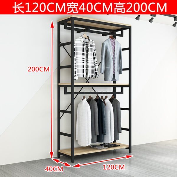 Clothing Store Display Rack - Floor-Standing Garment Rail System for Shops and Boutiques