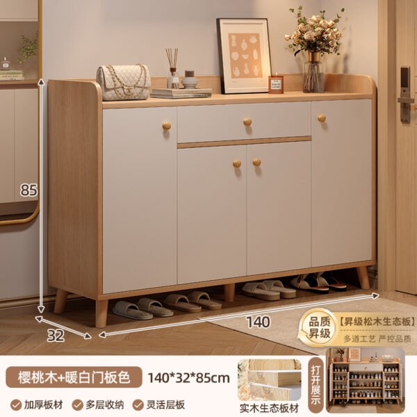 Solid Wood Entryway Shoe Cabinet - Wall-Mounted Hallway Storage