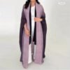 Gradient Batwing-Sleeve Long Coat - Scarf-Collar Women's Outerwear