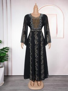 Elegant Rhinestone Embellished Evening Gown Long Dress