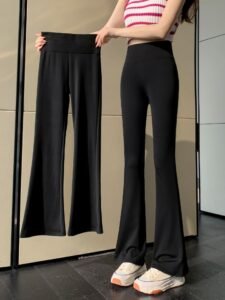 High Waist Flared Shark Leggings — Tummy Control Yoga Bootcut Pants