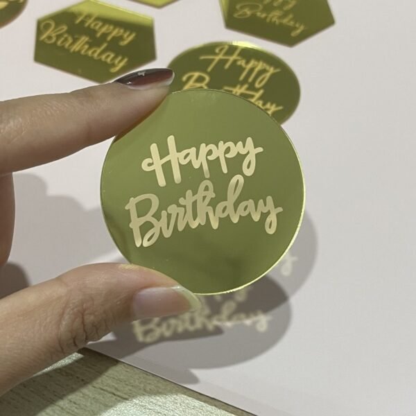 10 Laser-Marked Acrylic Cake Decoration Toppers