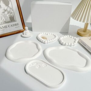 Plain Concrete Trinket Trays – Candle Coasters & Jewellery Dishes