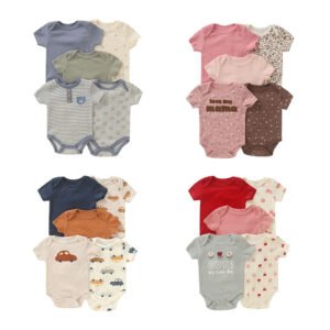 Newborn Short-Sleeve Bodysuit — 5-Piece Wholesale Pack