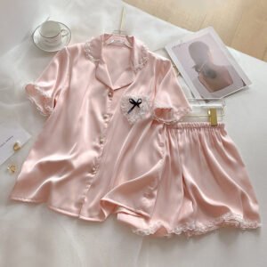 Short-Sleeve Summer Pyjama Set - Loungewear Top and Shorts