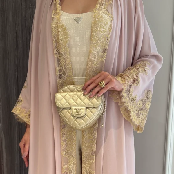 Loriya Bell-Sleeve Lace-Panel Cardigan