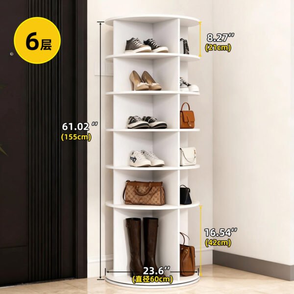 360-Degree Rotating Multi-Layer Shoe Rack