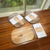 SMEG Acacia Wood Chopping Board — Solid Wood Kitchen Cutting and Serving Board