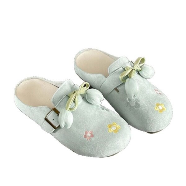 Open Toe Flat Mules — French Summer Half Slippers for Women