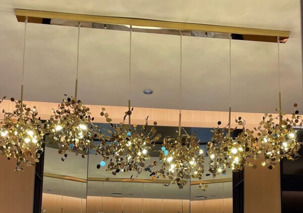 Leaf-Shaped Stainless Steel Pendant Light
