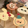 Cartoon Cat Kids Solid Wood Stool
