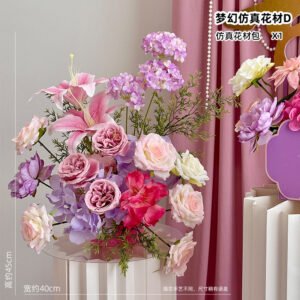 Wedding Aisle Flower Row Decoration, Romantic Floral Arrangement Set