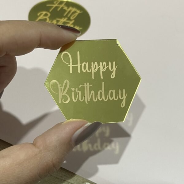 10 Laser-Marked Acrylic Cake Decoration Toppers