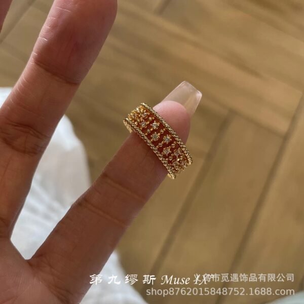 Vintage Diamond Iris Flower Ring