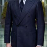 Men's Striped Double-Breasted Business Suit (Jacket & Trousers)