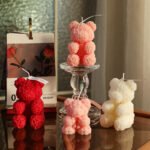Rose Bear Scented Candle - Valentine's Gift Wax Ornament
