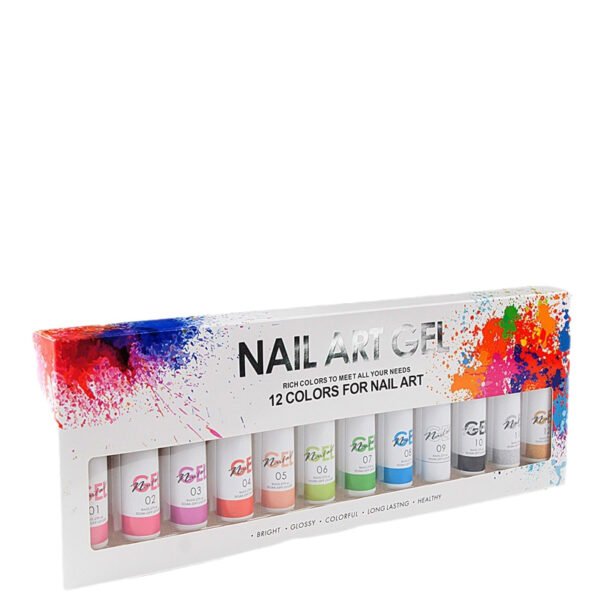 12-Colour Nail Pull-Wire Gel Set - 3D Line-Drawing and Spider Gel