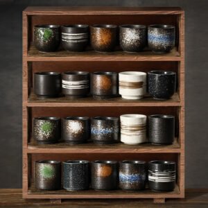 Japanese Style Ceramic Tea Cup 101–200 ml — Reactive Glaze Sushi Restaurant Cups