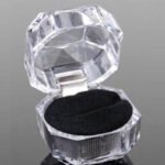 Acrylic Diamond-Cut Ring Box - Crystal Jewelry Case
