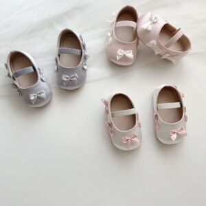 Baby Girls’ Soft-Sole Bow Shoes — Princess Toddler Cloth Shoes