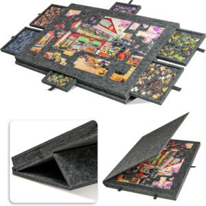 Folding Jigsaw Puzzle Board with Sorting Drawers