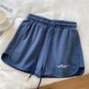 Cotton Wide-Leg Sports Shorts - High-Waisted Loose Yoga & Lounge Shorts