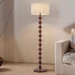 New Chinese-Style Walnut Wood-Grain Floor Lamp