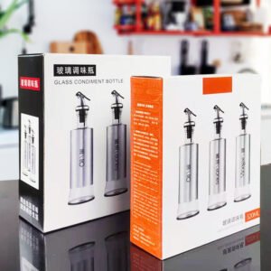 Japanese Oil & Vinegar Bottle Set - Leather-Wrapped Glass with Funnel