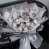 Mist Purple Everlasting Rose Bouquet with Greeting Card