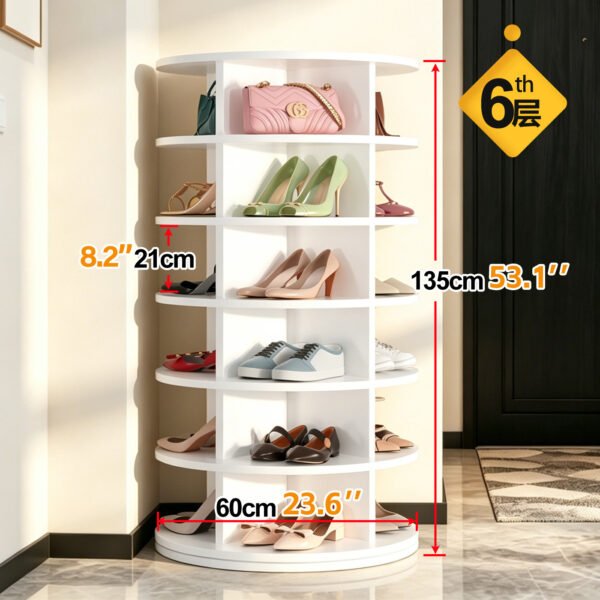 360-Degree Rotating Multi-Layer Shoe Rack