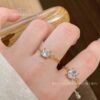 Adjustable Moissanite-Style Ring - Colour-Protected Plating