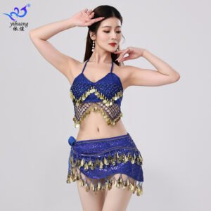 Sequin Tassel Belly Dance Costume - Bra & Skirt Set