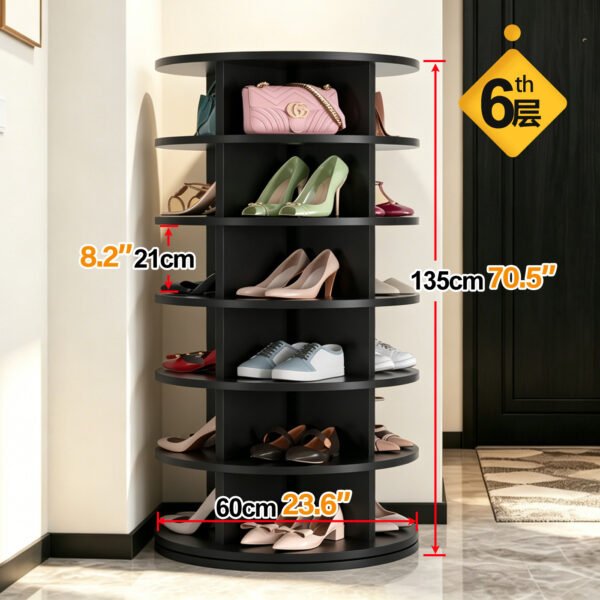 360-Degree Rotating Multi-Layer Shoe Rack