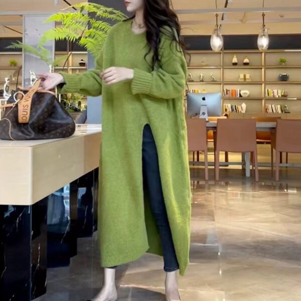 Mid-Length Turtleneck Jumper - Loose Fit with High Side Splits