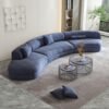 Italian Curved Sofa - Modern Light Luxury Frosted Velvet