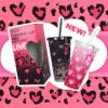 Leopard Print Heart Pendant Color-Changing Straw Cup - 2-Piece Gift Set
