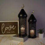 Metal Hurricane Lantern Candle Holder — Decorative Storm Lamp