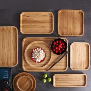Japanese Bamboo Serving Trays - Round, Square & Rectangular Tea Trays