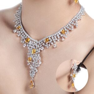 Zircon Bridal Jewellery Set - Necklace & Earrings