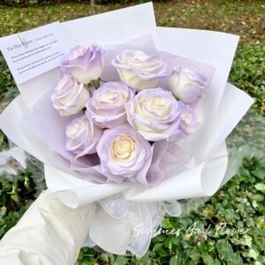 Mist Purple Soap Flower Rose Bouquet