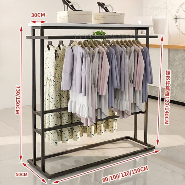 Floor-Standing Clothes Rack - Reinforced Garment Hanger Stand