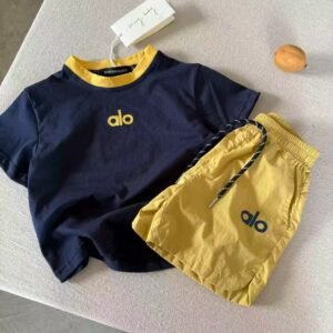 ALO Kids’ Colour-Block T-Shirt & Shorts Set — Summer Sportswear