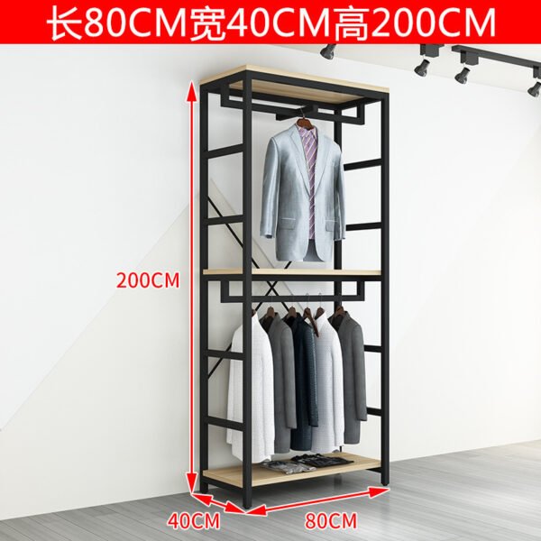 Clothing Store Display Rack - Floor-Standing Garment Rail System for Shops and Boutiques