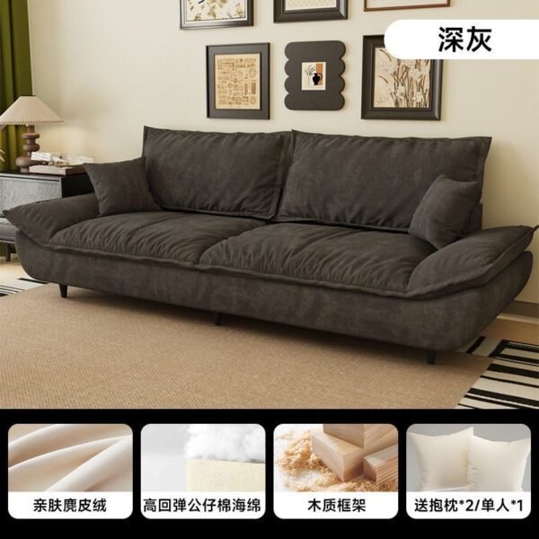 Modern Modular Fabric Sofa - Skin-Friendly Suede and Cat-Scratch Leather