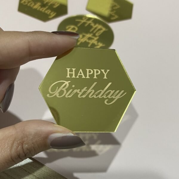 10 Laser-Marked Acrylic Cake Decoration Toppers
