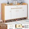 Solid Wood Entryway Shoe Cabinet - Wall-Mounted Hallway Storage