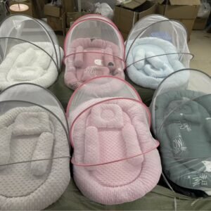Children’s Yurt Folding Mosquito Net Bed — With Mattress Pad & Pillow