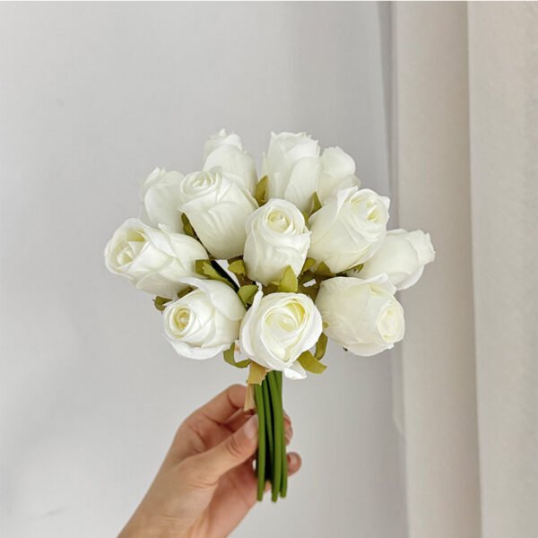 12-Head Hand-Tied Artificial Rose Bouquet