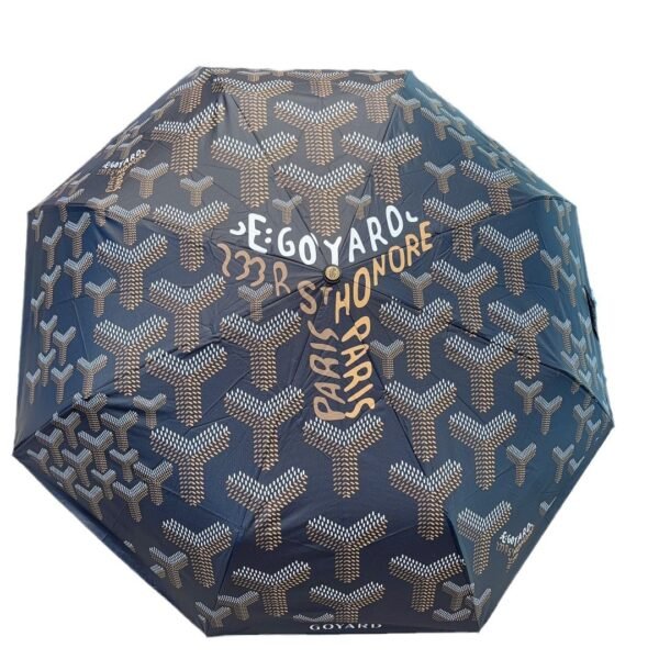 GOYARD Houndstooth Folding Umbrella - Rain & UV Sun Parasol with Gift Box