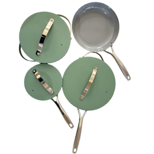 Seven-Piece Ceramic Non-Stick Cookware Set - Aluminium Wok, Frying Pan and Milk Pot